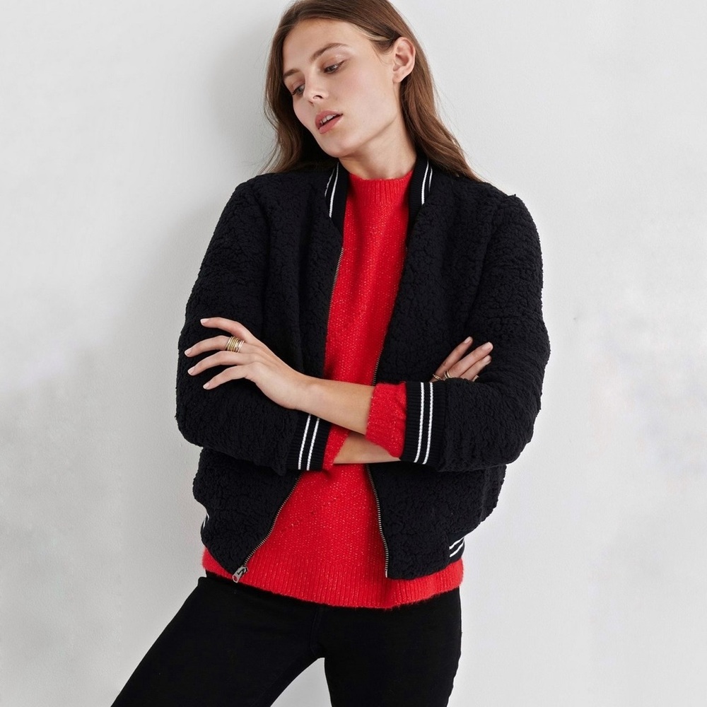 Lucky Brand Analisa Sherpa Bomber Jacket